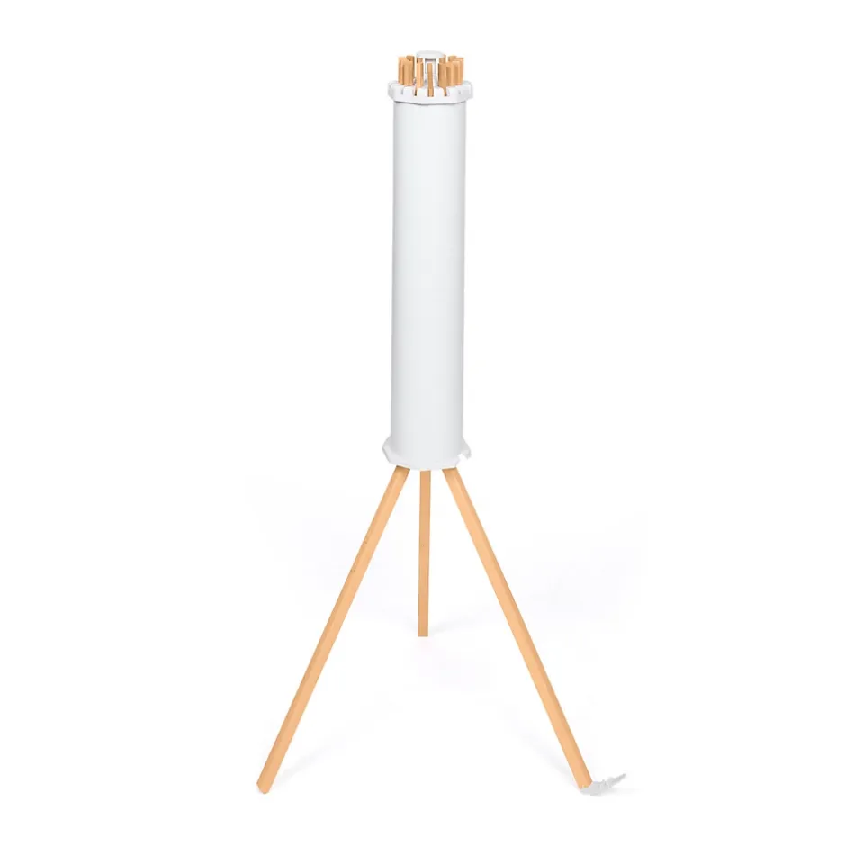 IDMarket Séchoir à linge à rayons rotatif et pliable capacité 21M blanc et bois