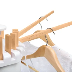 IDMarket Séchoir à linge à rayons rotatif et pliable capacité 21M blanc et bois