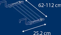 Leifheit Séchoir à linge à suspendre 4,2 m, étendoir alu avec barres extensibles, Quartett 42 Extensible Aluminium