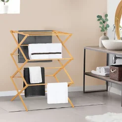 IDMarket Séchoir à linge accordéon bambou RITA* Etendoir À Linge
