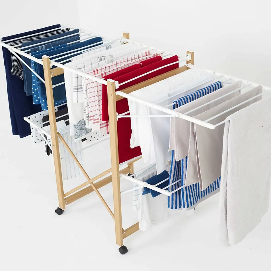 Kitchen Move Séchoir à linge avec roulettes USHUAIA blanc 28M* Etendoir À Linge