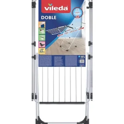Vileda Séchoir à linge Double 187 x 57 x H94 cm Etendage pliable Tube Anti-plis* Etendoir À Linge