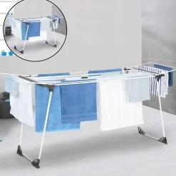IDMarket Séchoir à linge horizontal pliable ULTRA capacité 22M blanc