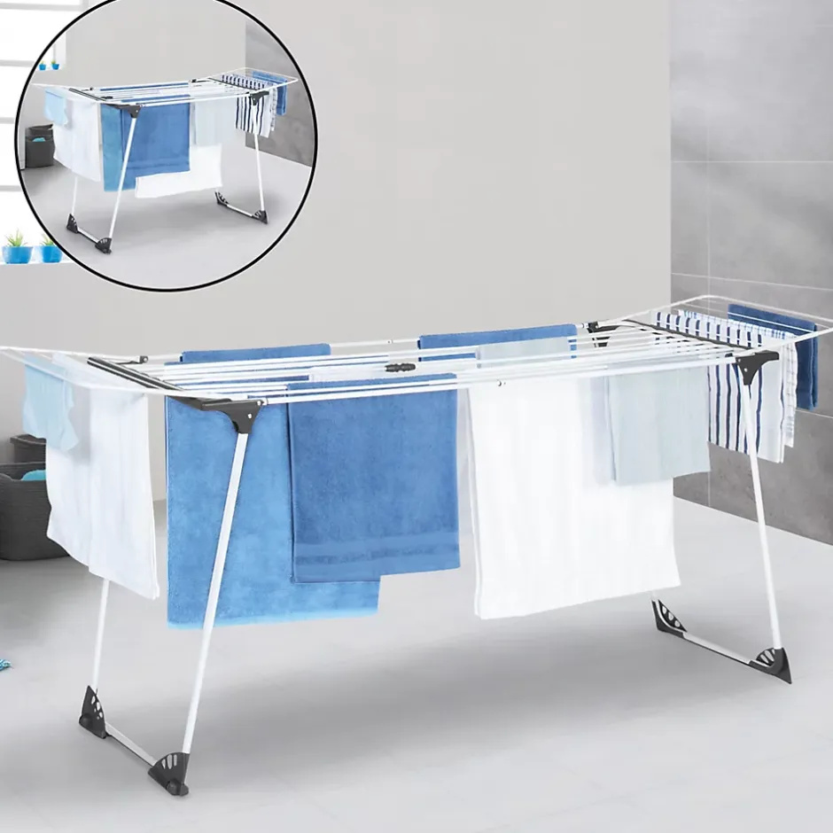 IDMarket Séchoir à linge horizontal pliable ULTRA capacité 22M blanc
