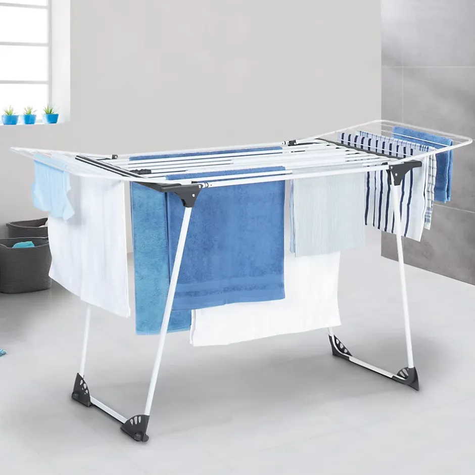 IDMarket Séchoir à linge horizontal pliable ULTRA capacité 22M blanc