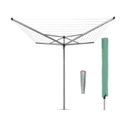 Brabantia Séchoir à linge parapluie 50 m d'étendage avec housse et douille, Topspin