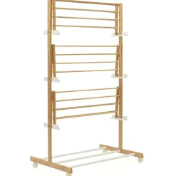 IDMarket Séchoir à linge pliable 3 niveaux RITA capacité 22M en bambou* Etendoir À Linge