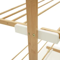 IDMarket Séchoir à linge pliable 3 niveaux RITA capacité 22M en bambou* Etendoir À Linge