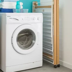IDMarket Séchoir à linge pliable DELUXE capacité 27M blanc et effet bois