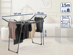 Leifheit Séchoir à linge pliant 15 m d'étendage, noir, Pegasus 150* Etendoir À Linge