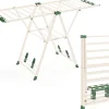Giantex Séchoir à Linge Pliante, avec Ailes Latérales Hauteur, 18 Barres, Chaussures, Vêtements (1,6 M,Beige)