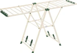 Giantex Séchoir à Linge Pliante, avec Ailes Latérales Hauteur Réglable, 20 Barres et 4 Crochets Chaussures, Vêtements (1,8 M,Beige)* Etendoir À Linge