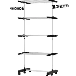 Homcom Séchoir à linge étendoir pliable ailes latérales 4 niveaux noir