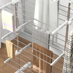 Homcom Séchoir à linge étendoir pliable ailes latérales sur 4 niveaux
