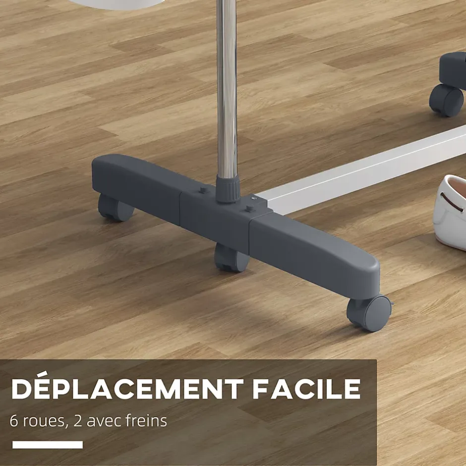 Homcom Séchoir à linge étendoir pliable ailes latérales 4 niveaux gris