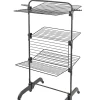 Leifheit Séchoir à linge tour noir sur roulettes 42 m d'étendage 3 niveaux, Comfort Tower 420 Black* Etendoir À Linge