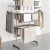 IDMarket Séchoir à linge vertical pliable 3 niveaux MAXIMA capacité 20M inox et gris