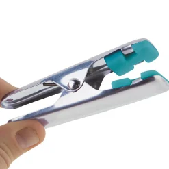 IDMarket Séchoir à linge vertical pliable 3 niveaux OPTIMUM capacité 30M avec tringle télescopique cintres et pinces blanc et bleu* Etendoir À Linge