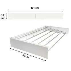 Foxydry Séchoir alu mural blanc pliable 101x50x13cm Hide 100* Etendoir À Linge