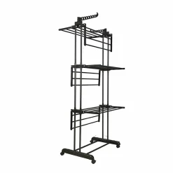 Herzberg Séchoir multifonctions 20m d'étendage noir HG8034-BB