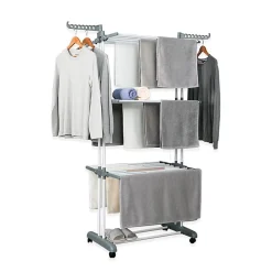 Herzberg Séchoir multifonctions 20m d'étendage gris HG8034-GRY