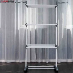 Herzberg Séchoir multifonctions 20m d'étendage gris HG8034-GRY