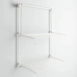 Foxydry Séchoir mural 2 grilles blanc 152x52x137 cm alu Wall Plus 150