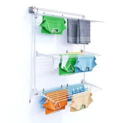 Foxydry Séchoir mural 3 grilles pliables blanc 128x52x137 cm alu Tower 120