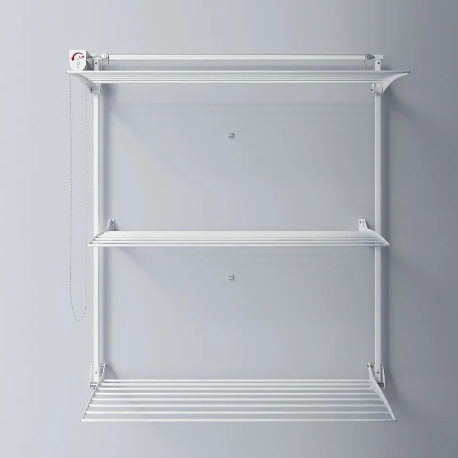 Foxydry Séchoir mural 3 grilles pliables blanc 128x52x137 cm alu Tower 120