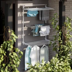 Foxydry Séchoir mural 3 grilles pliables blanc 128x52x137 cm alu Tower 120