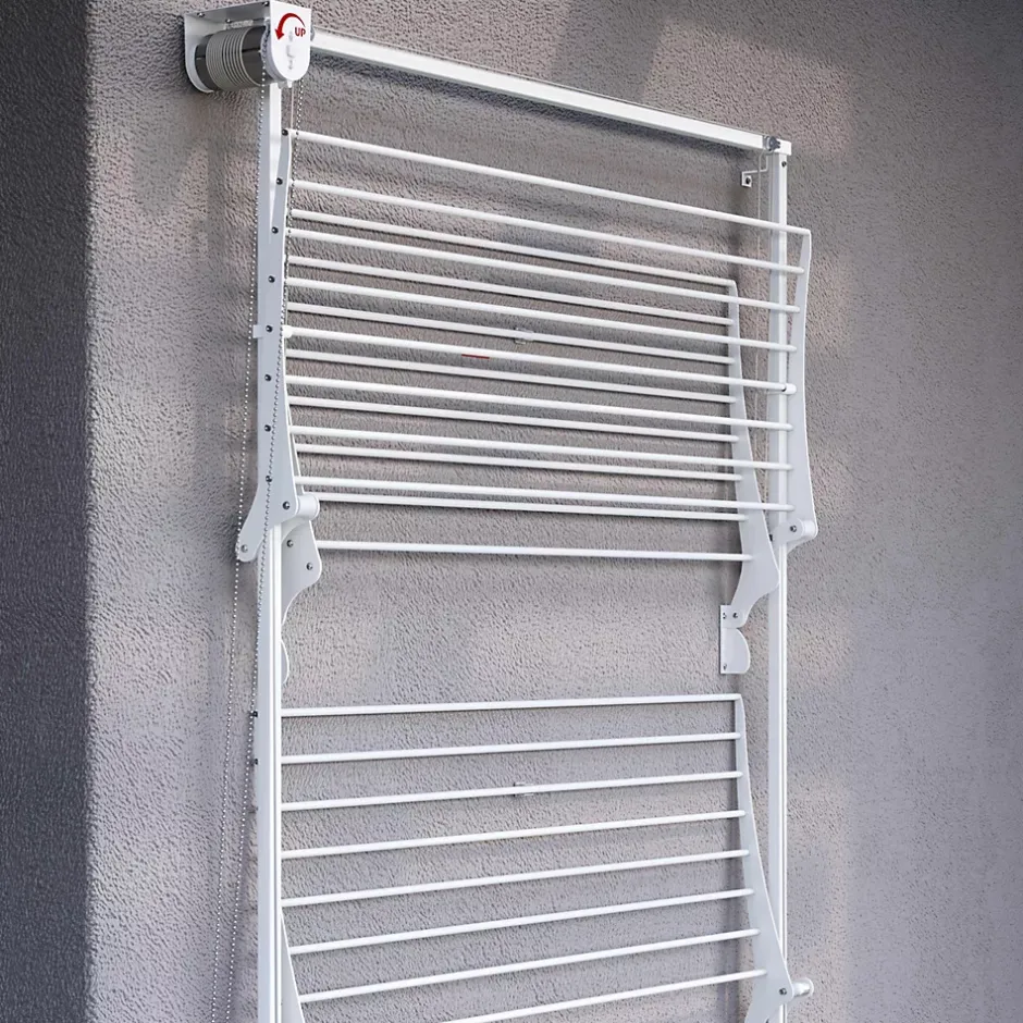 Foxydry Séchoir mural 3 grilles pliables blanc 128x52x137 cm alu Tower 120