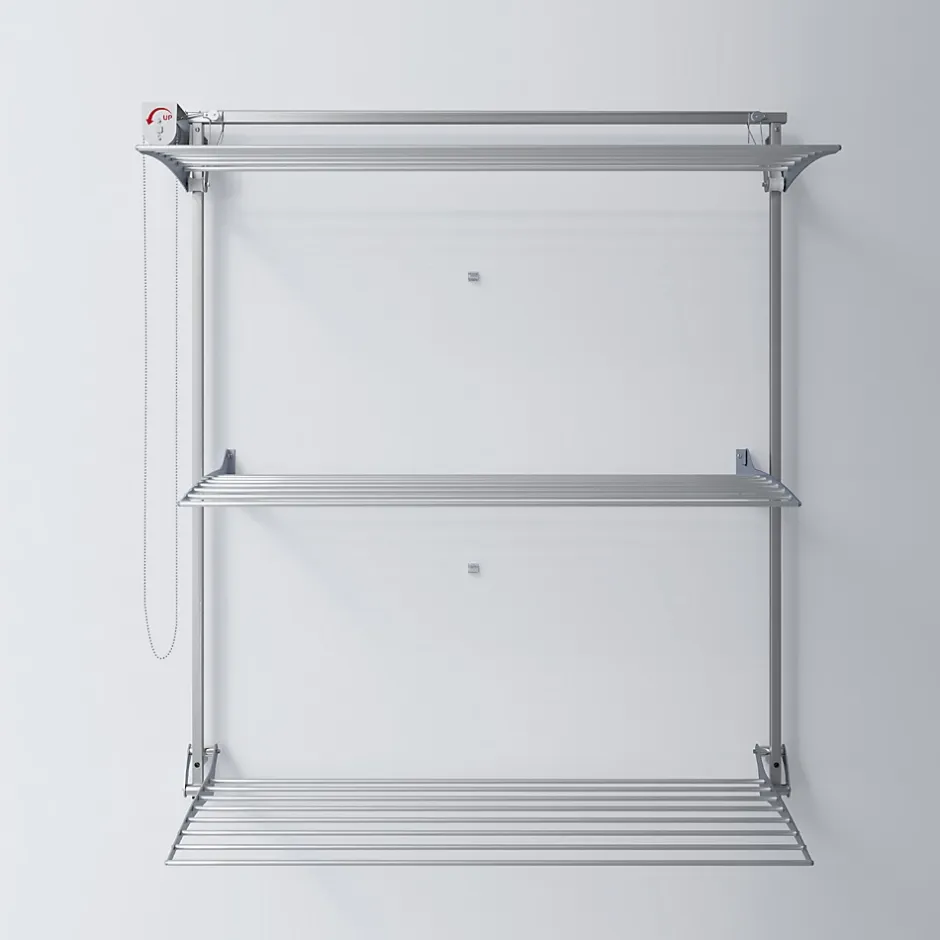 Foxydry Séchoir mural 3 grilles pliables 128x52x137 cm alu Tower 120* Etendoir À Linge