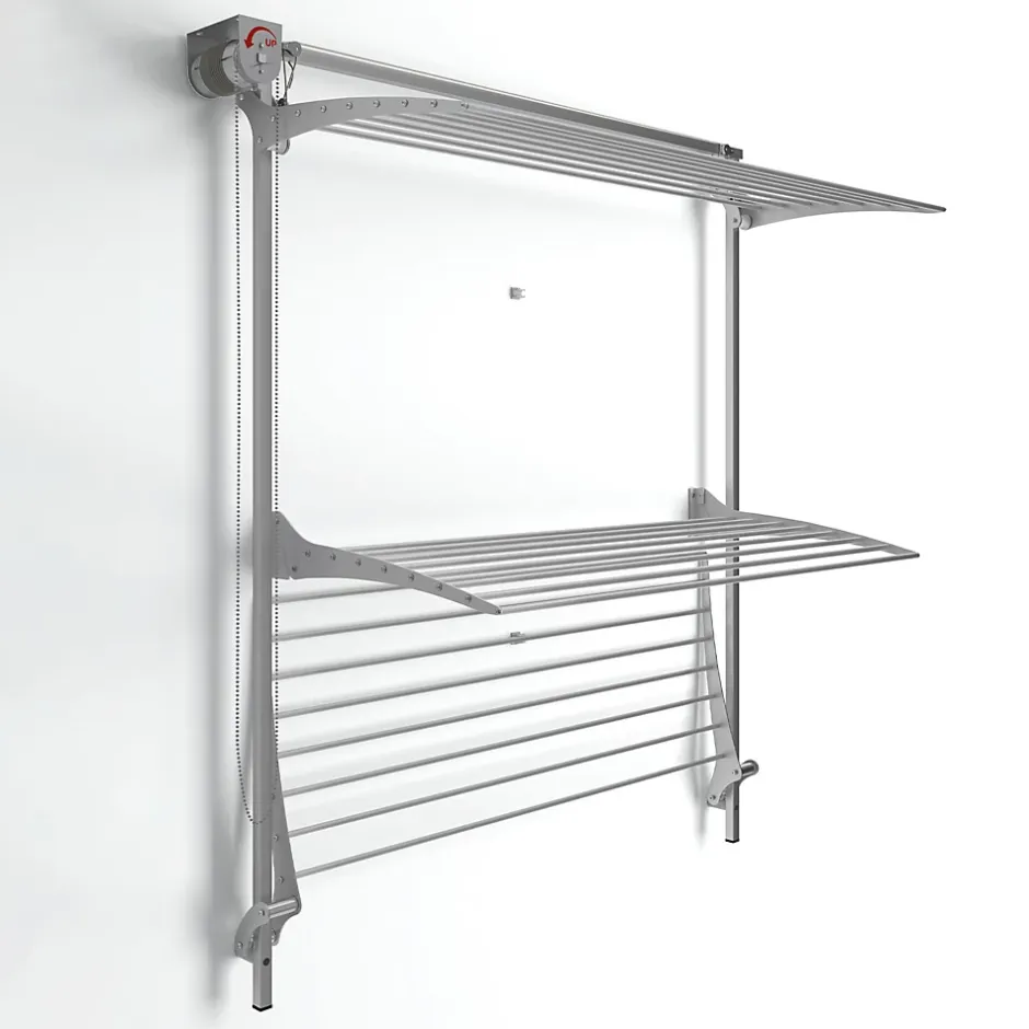 Foxydry Séchoir mural 3 grilles pliables 128x52x137 cm alu Tower 120* Etendoir À Linge