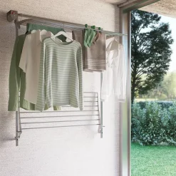 Foxydry Séchoir mural 2 grilles réglables 128x52x137 cm alu Wall Plus 120* Etendoir À Linge