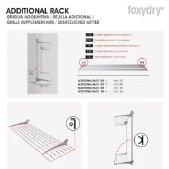 Foxydry Séchoir mural 2 grilles réglables 152x52x137 cm alu Wall Plus 150* Etendoir À Linge