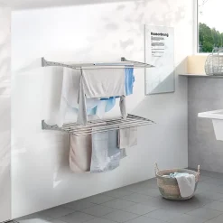 Foxydry Séchoir mural alu fermeture bas 116x50x10cm Fold Down 120* Etendoir À Linge
