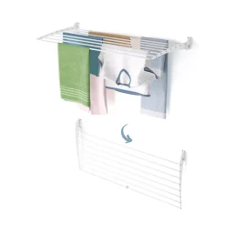 Foxydry Séchoir mural blanc alu bas 116x50x10cm pliant Fold 120