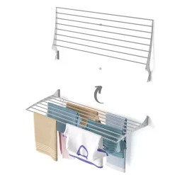 Foxydry Séchoir mural pliable alu 116x50x10cm Fold 120* Etendoir À Linge