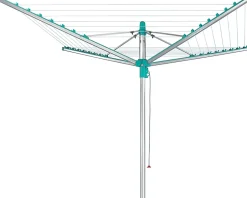 Leifheit Séchoir parapluie de jardin avec douille de fixation, 40 m d'étendage, gris et bleu turquoise, Linomatic 400 Easy* Etendoir À Linge