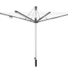 Leifheit Séchoir parapluie extérieur avec douille de fixation, 50 m d'étendage, noir et gris, Linomatic Plus 500* Etendoir À Linge
