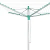 Leifheit Séchoir parapluie extérieur avec douille de fixation, 50 m d'étendage, gris et bleu turquoise, Linomatic 500 Easy* Etendoir À Linge