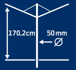 Leifheit Séchoir parapluie extérieur avec douille de fixation, 50 m d'étendage, gris et bleu turquoise, Linomatic 500 Easy* Etendoir À Linge