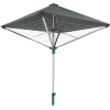 Leifheit Séchoir parapluie extérieur avec toit étanche et douille de fixation, 40 m d'étendage, noir et gris, LinoProtect 400