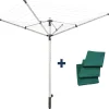 Leifheit Séchoir parapluie extérieur, 50 m d'étendage, noir et gris, LinoPush 500* Etendoir À Linge
