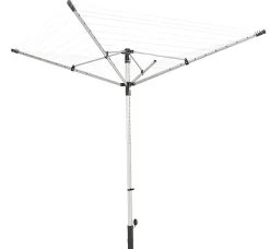 Leifheit Séchoir parapluie extérieur avec housse de protection, 50 m d'étendage, noir et gris, LinoLift 500