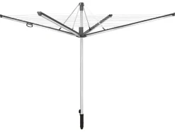 Leifheit Séchoir parapluie extérieur avec douille de fixation, 60 m d'étendage, noir et gris, Linomatic Plus 600* Etendoir À Linge