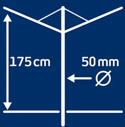 Leifheit Séchoir parapluie extérieur avec douille de fixation, 60 m d'étendage, noir et gris, Linomatic Plus 600* Etendoir À Linge