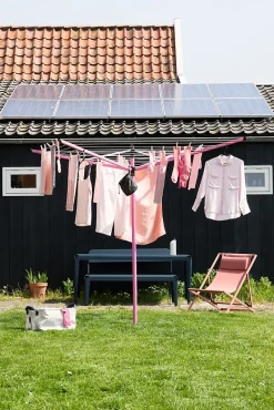 Brabantia Séchoir parapluie rotatif 50m d'étendage, rose, Lift'O Matic