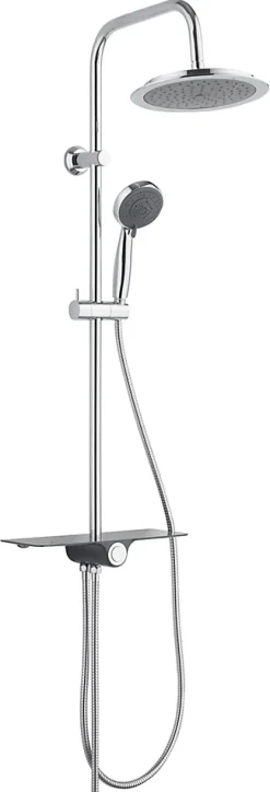 Schütte SCHÜTTE AQUASTAR système de douche avec tablette chromé/anthracite* Colonne De Douche Thermostatique