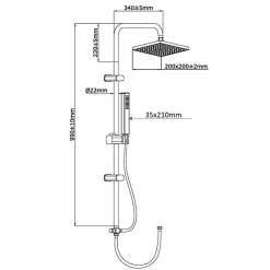 Schütte SCHÜTTE TOKYO système de douche, barre 1020 mm, chromé* Colonne De Douche Thermostatique